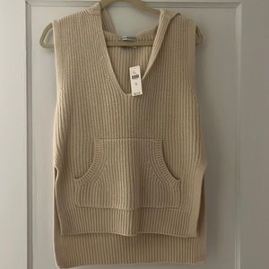 NWT Anthropologie 100% cashmere sleeveless, hooded pullover, so soft!